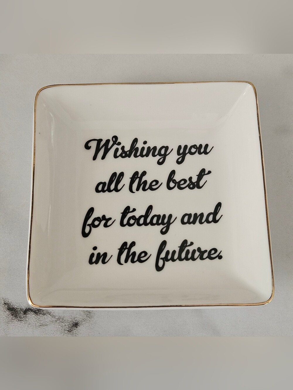 Inspirational Ceramic Square Jewelry/Trinket Dish (3 3/8")